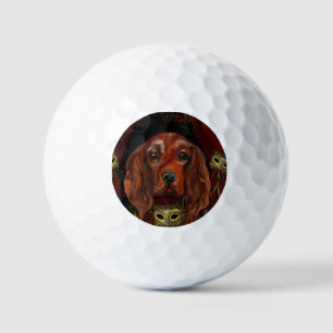 Irish Red Setter Postkarte Golfball