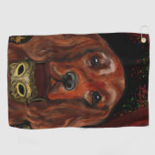 Irish Red Setter Postkarte Golfhandtuch (Horizontal)