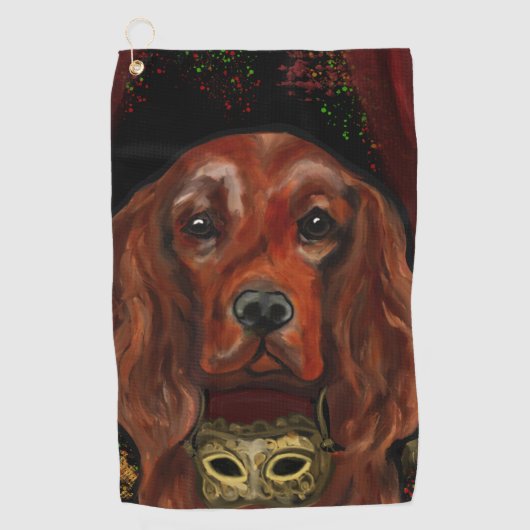 Irish Red Setter Postkarte Golfhandtuch (Vorderseite)