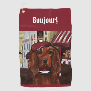 Irish Red Setter Postkarte Golfhandtuch