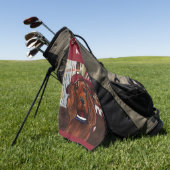 Irish Red Setter Postkarte Golfhandtuch (Gras)