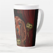 Irish Red Setter Postkarte Milchtasse (Rechte Ecke)