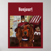 Irish Red Setter Postkarte Poster (Vorne)