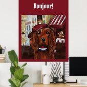 Irish Red Setter Postkarte Poster (Heimbüro)