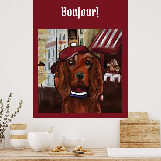 Irish Red Setter Postkarte Poster (Küche)