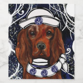 Irish Red Setter Postkarte Weinetikett (Einzelnes Label)