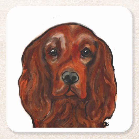 Irish Red Setter Rechteckiger Pappuntersetzer (Vorderseite)