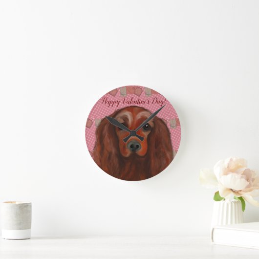 Irish Red Setter Runde Wanduhr (Zuhause)