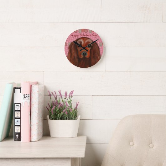 Irish Red Setter Runde Wanduhr (Lesesaal)