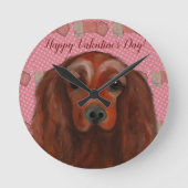 Irish Red Setter Runde Wanduhr (Vorderseite)