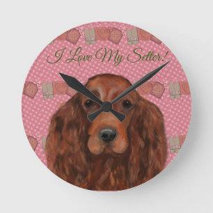 Irish Red Setter Runde Wanduhr