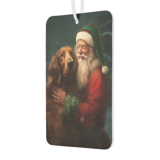 Irish Red Setter Santa Claus Festliche Weihnachten Autolufterfrischer (Links)