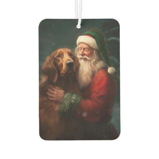 Irish Red Setter Santa Claus Festliche Weihnachten Autolufterfrischer (Rückseite)