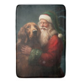 Irish Red Setter Santa Claus Festliche Weihnachten Badematte (Vorderseite Vertikal)