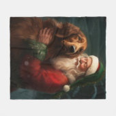 Irish Red Setter Santa Claus Festliche Weihnachten Fleecedecke (Vorderseite (Horizontal))