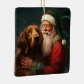 Irish Red Setter Santa Claus Festliche Weihnachten Keramikornament (Rechts)