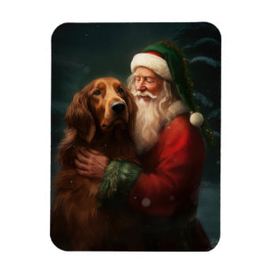 Irish Red Setter Santa Claus Festliche Weihnachten Magnet