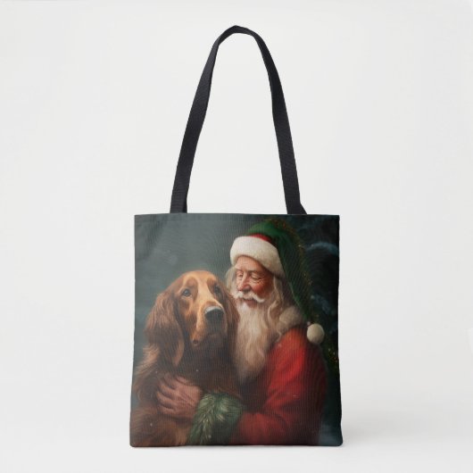 Irish Red Setter Santa Claus Festliche Weihnachten Tasche (Vorderseite)