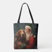Irish Red Setter Santa Claus Festliche Weihnachten Tasche (Rückseite)
