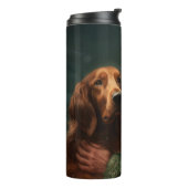 Irish Red Setter Santa Claus Festliche Weihnachten Thermosbecher (Nach links gedreht)