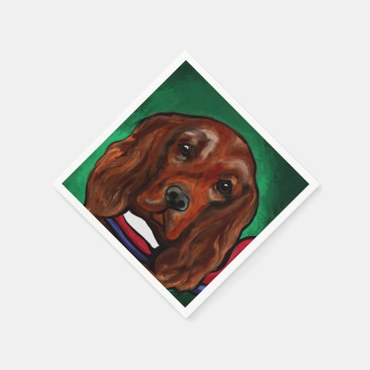 Irish Red Setter Serviette (Ecke)
