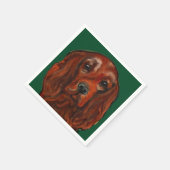 Irish Red Setter Serviette (Ecke)