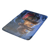 Irish Red Setter Snowy Sleigh Weihnachtsdekor Badematte (Schrägansicht)