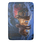 Irish Red Setter Snowy Sleigh Weihnachtsdekor Badematte (Vorderseite Vertikal)