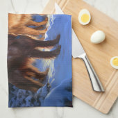 Irish Red Setter Snowy Sleigh Weihnachtsdekor Geschirrtuch (Viertel Falte)