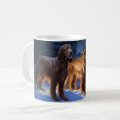 Irish Red Setter Snowy Sleigh Weihnachtsdekor Kaffeetasse (Vorderseite Links)
