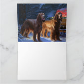 Irish Red Setter Snowy Sleigh Weihnachtsdekor Karte (Innenseite)