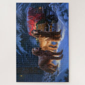 Irish Red Setter Snowy Sleigh Weihnachtsdekor Puzzle (Vertikal)