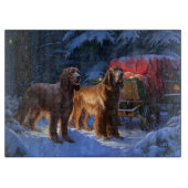 Irish Red Setter Snowy Sleigh Weihnachtsdekor Schneidebrett (Vorderseite)