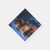 Irish Red Setter Snowy Sleigh Weihnachtsdekor Serviette (Ecke)