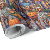 Irish Red Setter Trick-or-Treating Halloween Geschenkpapier (Rolleneckpunkt)