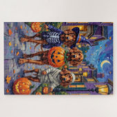 Irish Red Setter Trick-or-Treating Halloween Puzzle (Horizontal)