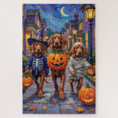 Irish Red Setter Trick-or-Treating Halloween Puzzle (Vertikal)