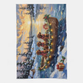 Irish Red Setter Weihnachtsboot Urlaub Geschirrtuch (Vertikal)