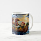 Irish Red Setter Weihnachtsboot Urlaub Kaffeetasse (VorderseiteRechts)
