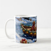 Irish Red Setter Weihnachtsboot Urlaub Kaffeetasse (Links)