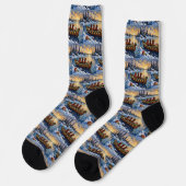 Irish Red Setter Weihnachtsboot Urlaub Socken (Linkes Detail)