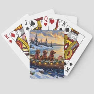 Irish Red Setter Weihnachtsboot Urlaub Spielkarten