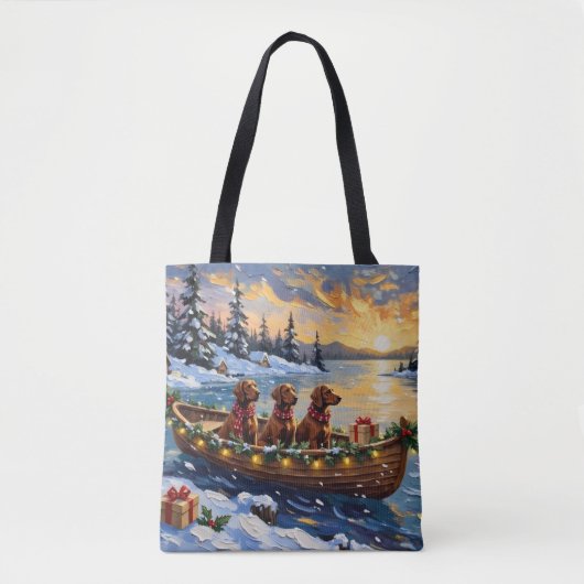 Irish Red Setter Weihnachtsboot Urlaub Tasche (Vorderseite)