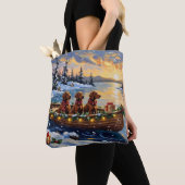 Irish Red Setter Weihnachtsboot Urlaub Tasche (Von Nahem)