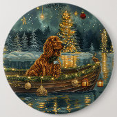 Irish Red Setter Weihnachtsfest Reise Button (Vorderseite)