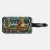 Irish Red Setter Weihnachtsfest Reise Gepäckanhänger (Rückseite horizontal)