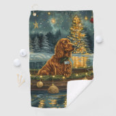 Irish Red Setter Weihnachtsfest Reise Golfhandtuch (Insitu)