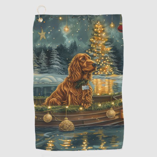Irish Red Setter Weihnachtsfest Reise Golfhandtuch (Vorderseite)