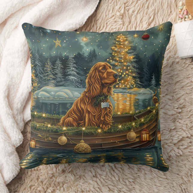 Irish Red Setter Weihnachtsfest Reise Kissen (Decke)