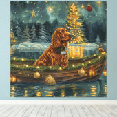 Irish Red Setter Weihnachtsfest Reise Leinwanddruck (Insitu (Holzboden))